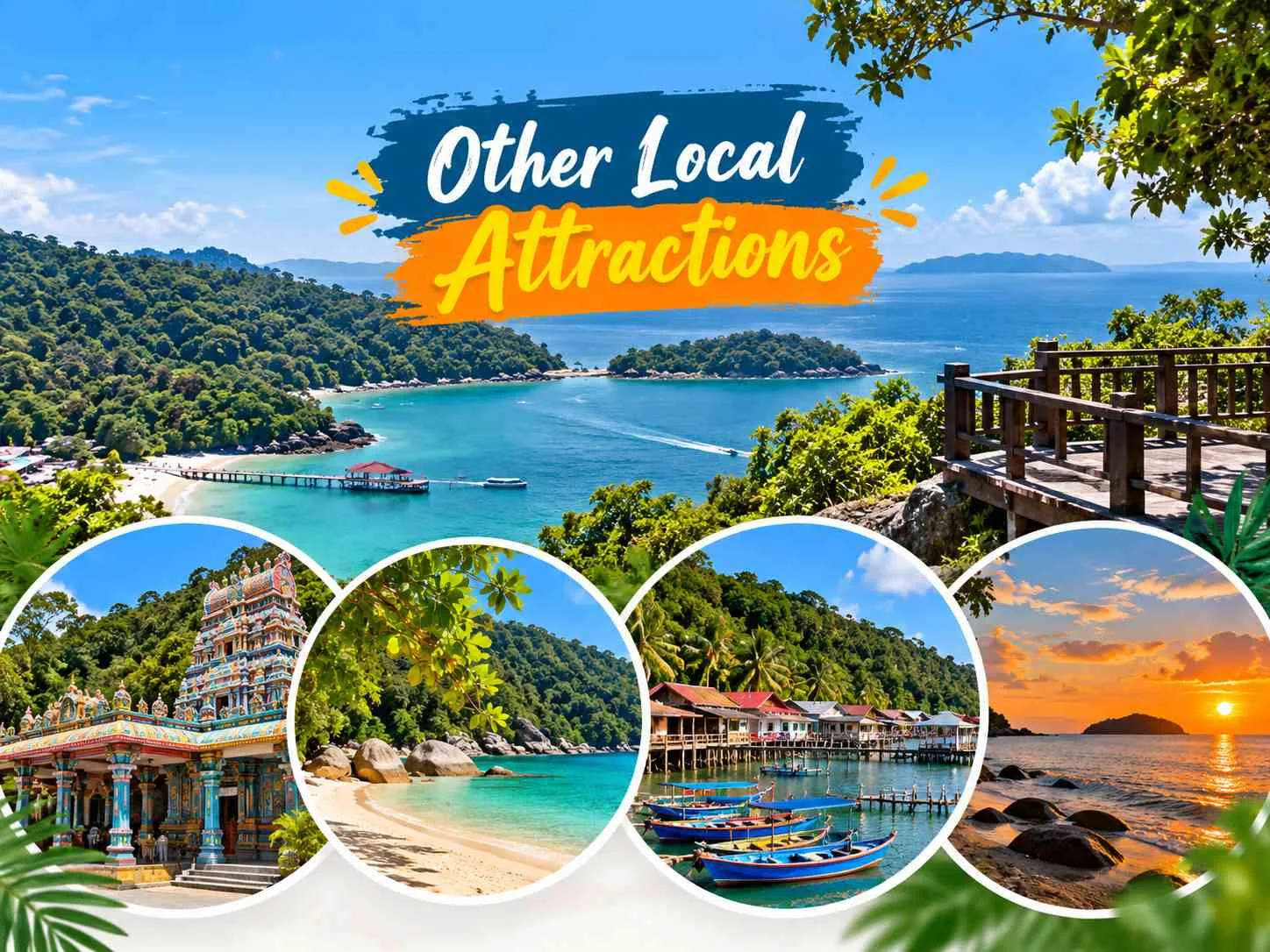 Local attractions, beaches, scenic places and sightseeing experiences around Pangkor Island